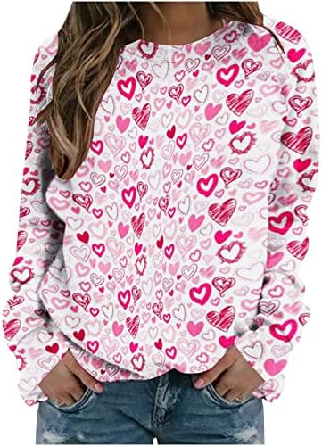 סווטשירטים של Oplxuo לנשים אהבה חמודה חמוד חולצות גרפיות