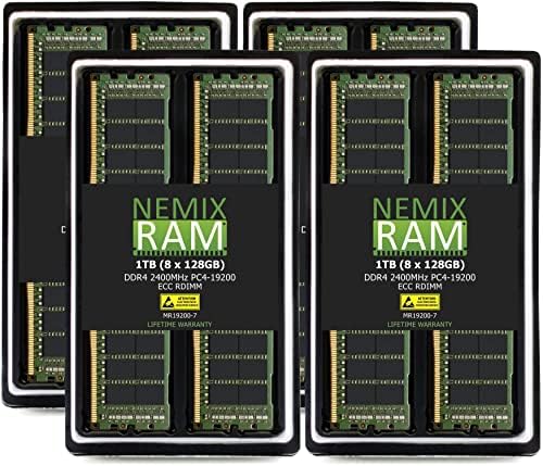 ערכת 1TB 8x128GB DDR4-2400 PC4-19200 ECC רשומה 8RX4 זיכרון שרת רשום על ידי NEMIX RAM