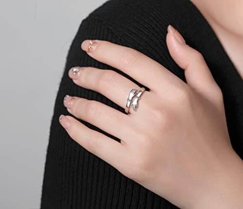 צעד קדימה חיבוק טבעת לנשים מתכוונן 925 סטרלינג כסף יד טבעות לבת נוער בנות יום הולדת יום נישואים חג המולד
