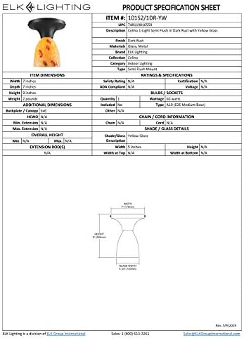 אלק 10152/1 דר-י. ו. סלינה 1-חצי סומק בהיר בחלודה כהה עם זכוכית צהובה