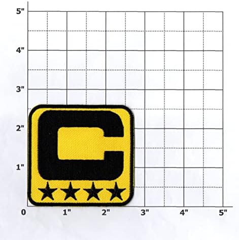 ראשית כל דבר קפטן C טלאי צבע צהוב 4 כוכבים כדורגל כדורגל בייסבול הוקי ספורט ברזל על רקום לחולצת כובע