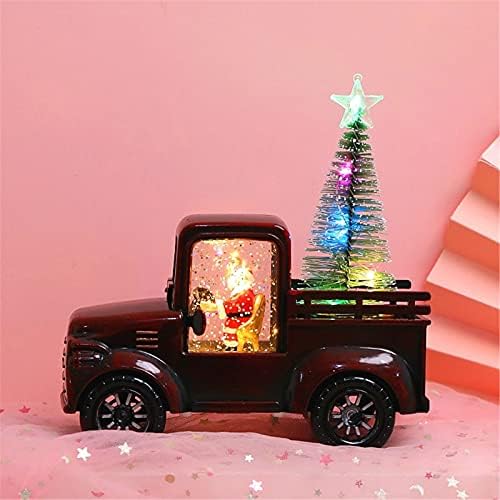 יאנגקסו סנטה קלאוס טרקטור נהיגה עם עץ חג מולד מואר, גלובוס שלג נצנצים וינטג 'חג המולד חג המולד