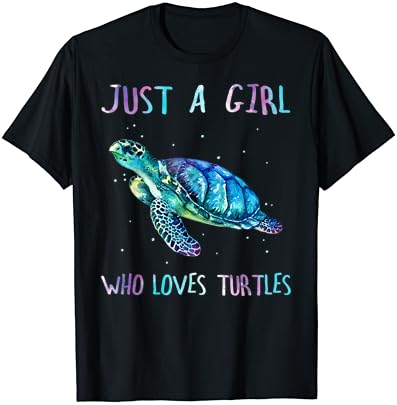 צב בצבעי מים ים אוקיינוס רק ילדה שאוהב צבי חולצה