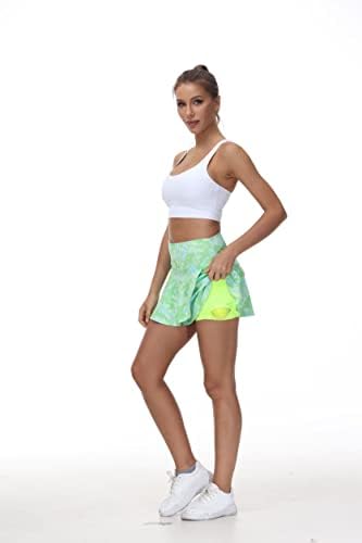 חצאיות טניס של מילי רוז - גולף חמוד סקורט - חצאית חמוצים מותניים גבוהה עם תחתונים וכיס כדור