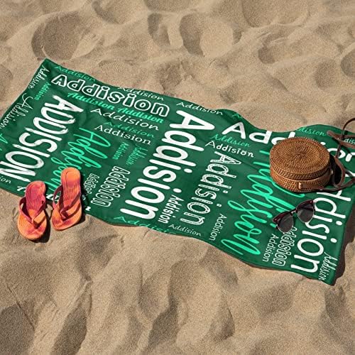 מגבת חוף Keepassion, מגבות חוף מותאמות אישית לילדים, מגבות חוף למבוגרים, התאם אישית עם שמך, ילדים