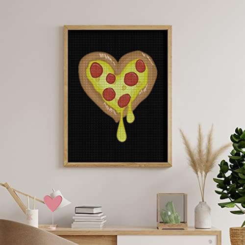 I Heart Pizza Heart Diamond Cmound Kit תמונות אמנות DIY מקדחה מלאה אביזרים ביתיים מתנה למבוגרים לעיצוב