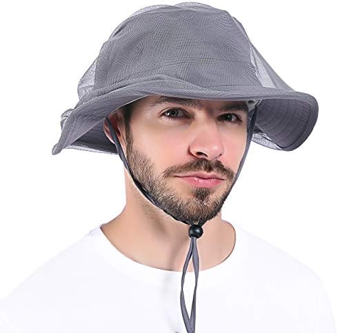 HEAD NET HAT - SAFARI HAT כובע כובע דלי כובע דיג עם רשת רשת רשת לגברים/נשים