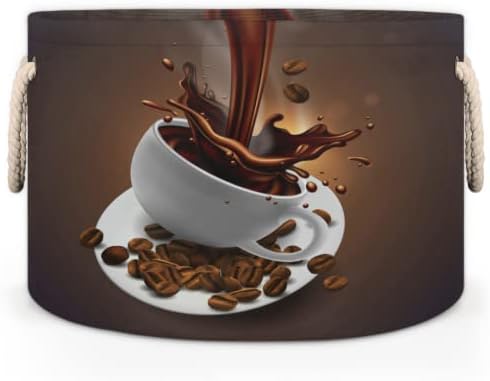 כוס קפה כוס סלים עגולים גדולים לאחסון סלי כביסה עם ידיות סל אחסון שמיכה למדפי אמבטיה פחים לארגון