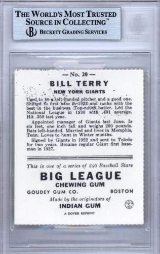 ביל טרי חתימה 1983 1933 כרטיס הדפסה מחדש של גאודי 20 ענקים בניו יורק בקט באס 9887998 - כרטיסי חתימה עם חתימות