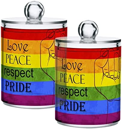 גאווה הומוסקסואלית אהבה שלום כבוד גאווה להטבים קשת 2 חבילה כותנה כותנה מחזיק כדורים מארגן מארגן מתקן אחסון מפלסטיק