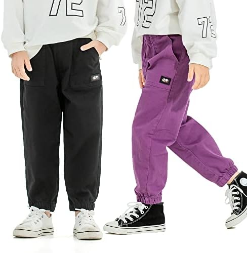 מכנסי פעוטות מיני פנדה ， מכנסי ילדות קטנות 2T-6T ， בנים קטנים נמתחים מכנסי בד 2 חבילות