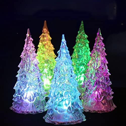 עצי חג מולד מוארים עצי חג מולד LED אור- UP- UP ACRYLIC X- MAS עצים שולחן LED עצי חג המולד סוללה אורות מופעלים,