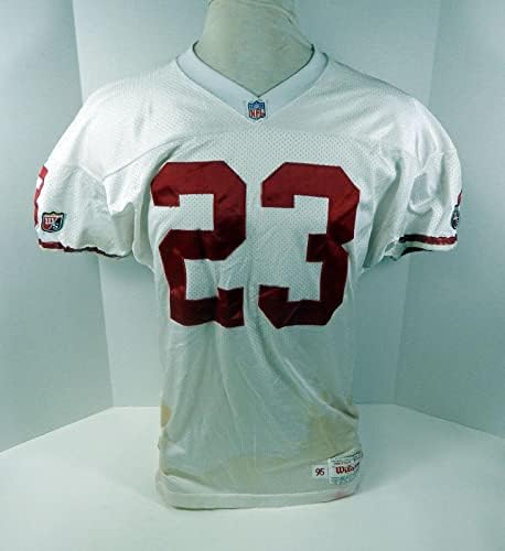 1995 סן פרנסיסקו 49ers מארקס אפיפיור 23 משחק הונפק ג'רזי לבן 44 DP30186 - משחק NFL לא חתום