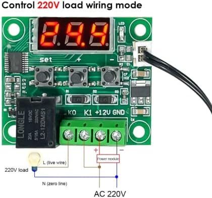 PGSA2Z® DC12V אדום W1209 בקרת טמפרטורת תרמוסטט דיגיטלית -50-110C + חיישן