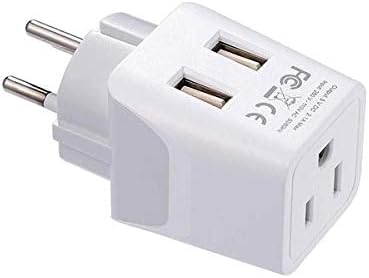 Ceptics Israel, Palestine Travel Plug Set - with 2 USB + USA Socket Input - Type H and Type C- Ultra Compact