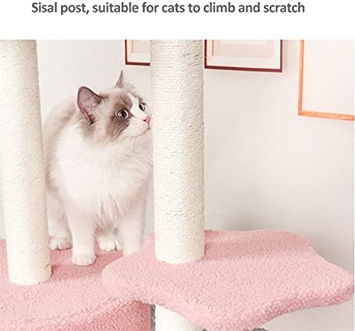 הוקאי חתולי עץ מגדל הדירה גרוד הודעה חתולי טיפוס מגדל לחיות מחמד חתולי עץ צעצוע עם כדור חתולים קפיצות