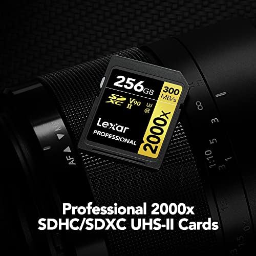 Lexar Professional 2000x 32GB SDHC UHS-II כרטיס זיכרון, C10, U3, V90, Full-HD ו- 8K וידאו, עד 300MB/s נקרא,