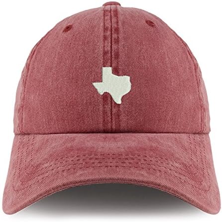 טרנדי הלבשה חנות טקסס מדינת מפת רקום פיגמנט צבוע לא מובנה כובע