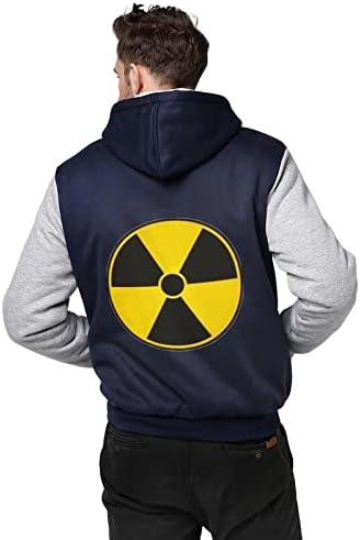 גרעיני קרינה אזהרת סימן גברים של הסווטשרט לרכוס חולצות כבד עבה מעיל חם חורף מעיל