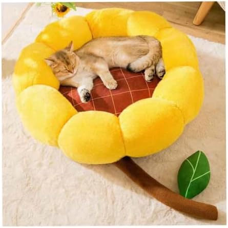 חתול קן פרח צורת חתול ספה מיטה חמוד ונוח לחיות מחמד חתול בית מעובה החלקה רך מיטה לחיות מחמד מתאים קטן חתולים