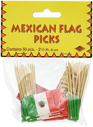איסל מקסיקני דגל מרים 2.5-אינץ, ירוק / אדום / לבן, פ. ק. ג של 1