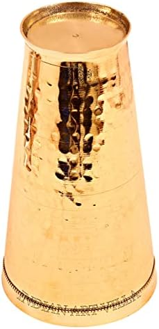 אמנות הודית וילה פטיש פליז כוס זכוכית פליז, המשרת מי שתייה, 23 גרם, זהב