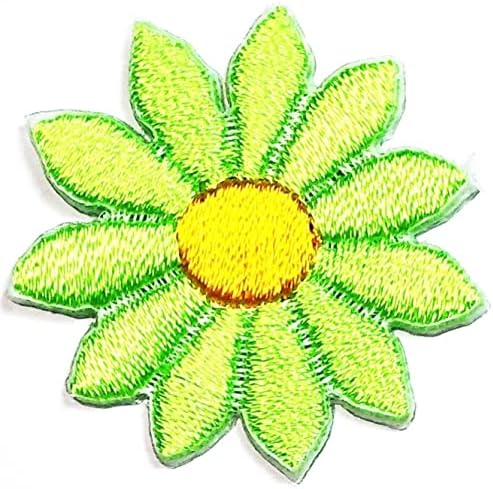 קלינפלוס מיני ירוק לוטוס רקום ברזל על לתפור על תיקון אופנה אמנויות יפה פרחי מדבקת תיקוני תלבושות