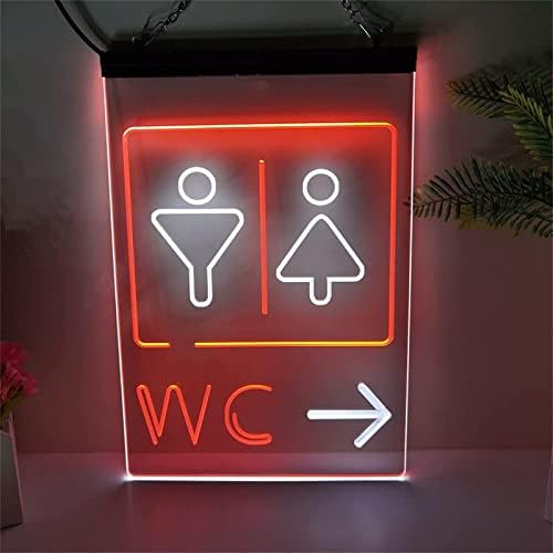 DVTEL WC שירותים ניאון שלט LED דוגמנות אור אור אותיות זוהרות שלט לוח אקרילי ניאון אור דקורטיבי, 30x40 סמ מסעדת
