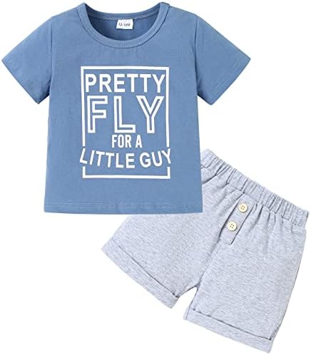 דיסאור פעוט בגדי ילד תלבושות לתינוקות, בנים קטנים מכתב קיץ מודפס שרוול קצר עם מכנסיים 2 יחידים סט בגדים