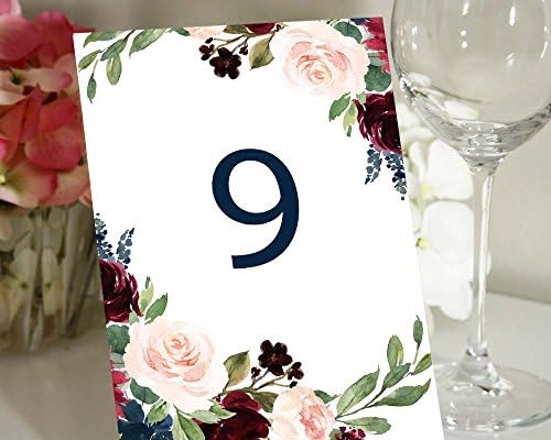 דרלינג מזכרות פרחוני הדפסה דו צדדית מספרי שולחן כרטיסי מקום שולחן קליגרפיה קבלת חתונה-4 איקס 6