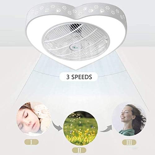 מאוורר תקרה של DLGGO עם LED LED אור 48W, מאוורר תקרה בצורת לב יצירת