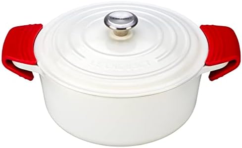 סט סיליקון Le Creuset של 2 אחיזות ידית, 5 x 2 1/2 כל אחד, cerise