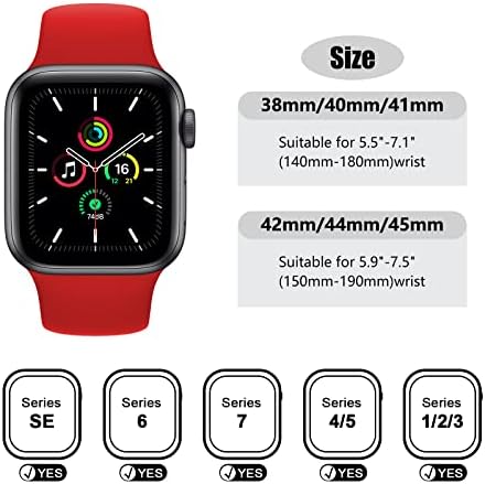 TopBang תואם להקת Apple Watch 42 ממ 44 ממ 45 ממ לגברים נשים, IWatch Silica Gel להקת רכה מתכווננת Apple Watch