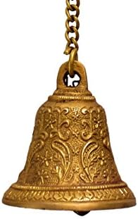 פעמון תלוי פליז דבוי: למקדש הבית, דלת, מסדרון, מרפסת או מרפסת; אורך שרשרת מתנה ייחודית לעיצוב 15 אינץ '