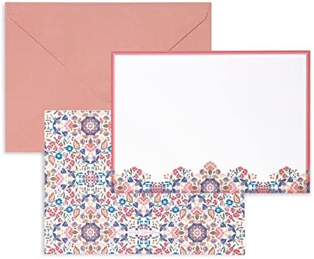 ורה בראדלי כרטיסי התכתבות ריקים ומעטפות, כל מכשירי נייר האירועים של 8 עם 2 עיצובים צבעוניים, מנדלה