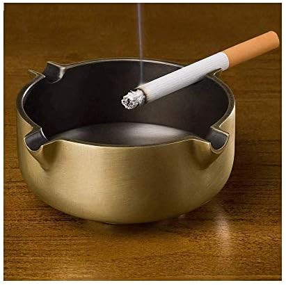 פליז מוצק מפלט שולחן שולחן סיגריה קטן לשימוש מקורה או חיצוני, מחזיק אפר למעשנים, מגש אפר מעשן זהב שולחני