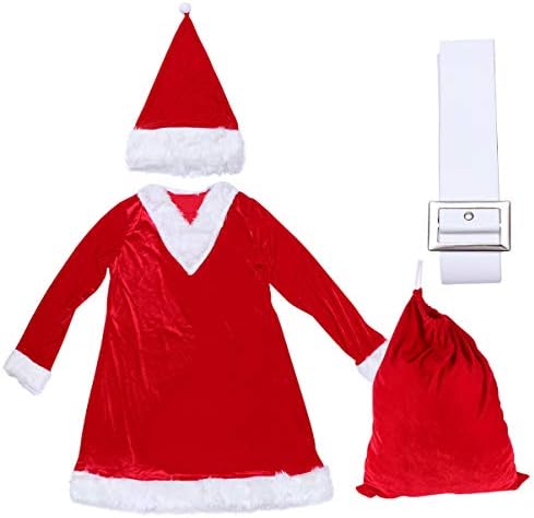 סוימיס חג המולד סנטה שמלה עם סנטה כובע סנטה תלבושות לילדים בנות