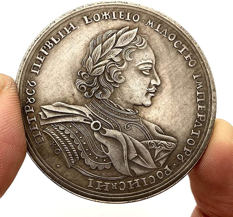 1719 רוסית שיט קרפט פליז ישן כסף מדליית אוסף מטבע 46 ממ נחושת כסף מטבע הנצחה מטבע