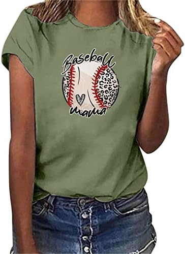 שכבות טי לנשים נשים מקרית בייסבול הדפסה קצר שרוולים צוות צוואר רופף חולצת טי חולצה חולצות נשים