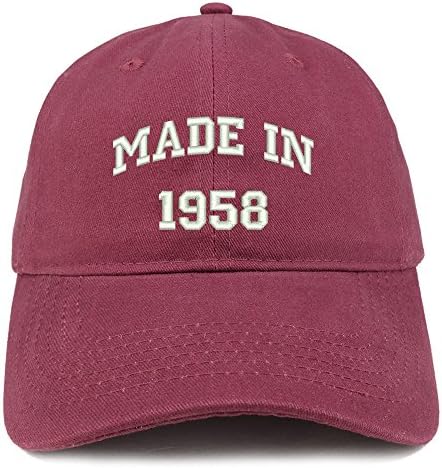 טרנדי הלבשה חנות תוצרת 1958 טקסט רקום 65 יום הולדת מוברש כותנה כובע
