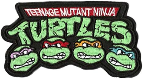 Teenage Mutant Turtles צבי טלאי ברזל-על רקום TMNT לוגו תג מצויר!
