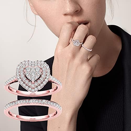 עלה טבעות לנשים טבעות פשוט חלול מלא אופנה בצורת אהבת טבעת יהלומי גילוף טבעת יהלומי טבעות