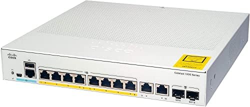 Cisco Catalyst 1000-8P-E-2G-L מתג רשת, 8 יציאות Gigabit Ethernet POE+, 670W POE תקציב, 2 1G
