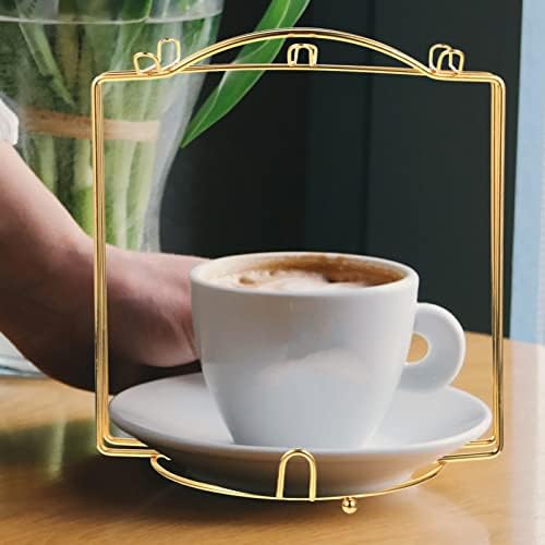 בסטונזון קפה מחזיק כוס נירוסטה תה מתלה כוס סטנד צלחת מחזיק ברזל ספל מקלב למטבח דלפק זהב