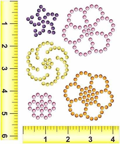 פרחי ג'ני ריינסטון 1.25 עד 2.5 תבנית ריינסטון מגנטית, שחור