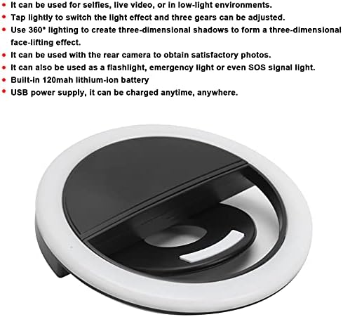 תאורת טבעת Selfie - תאורת צילום נטענת לטלפונים, מחשבים ניידים, טאבלטים ומצלמות
