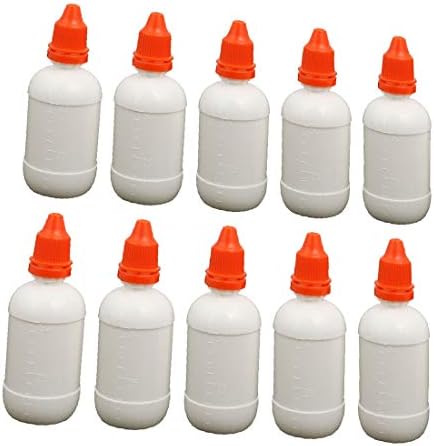X-DREE 50 מל PE פלסטיק סחיטת טפטוף נשיפת בקבוק מיכל אדום לבן 10 יחידות (10 מל ביאנקו רוסו 10