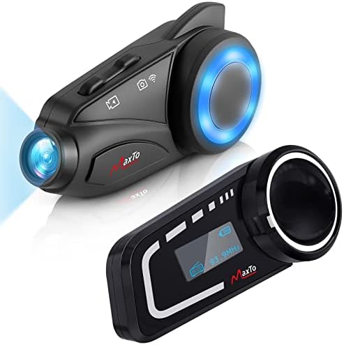 Maxto Mopticcle Helmet Bluetooth אוזניות מערכות תקשורת עם מסך LCD וערכת מצלמה אינטרקום קסדה אלחוטית מיקרופון