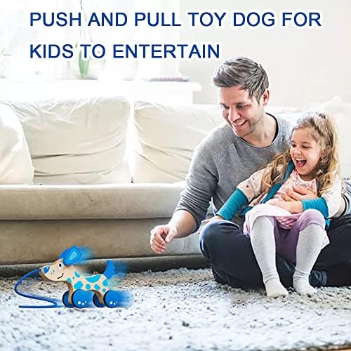 פעוט למשוך צעצוע מעניין לתינוק דחוף צעצוע פעוטות דחיפת עץ ומושך צעצוע מעץ מלא פעוט צעצוע גור צעצוע כיף צעצוע