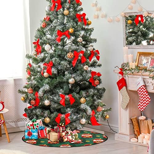 CUPADA חג המולד מתנות מפצח אגוזים מחצלות עץ חג המולד חצאית עץ אטום למים, צעצועי חג המולד חמודים חג המולד עץ עץ